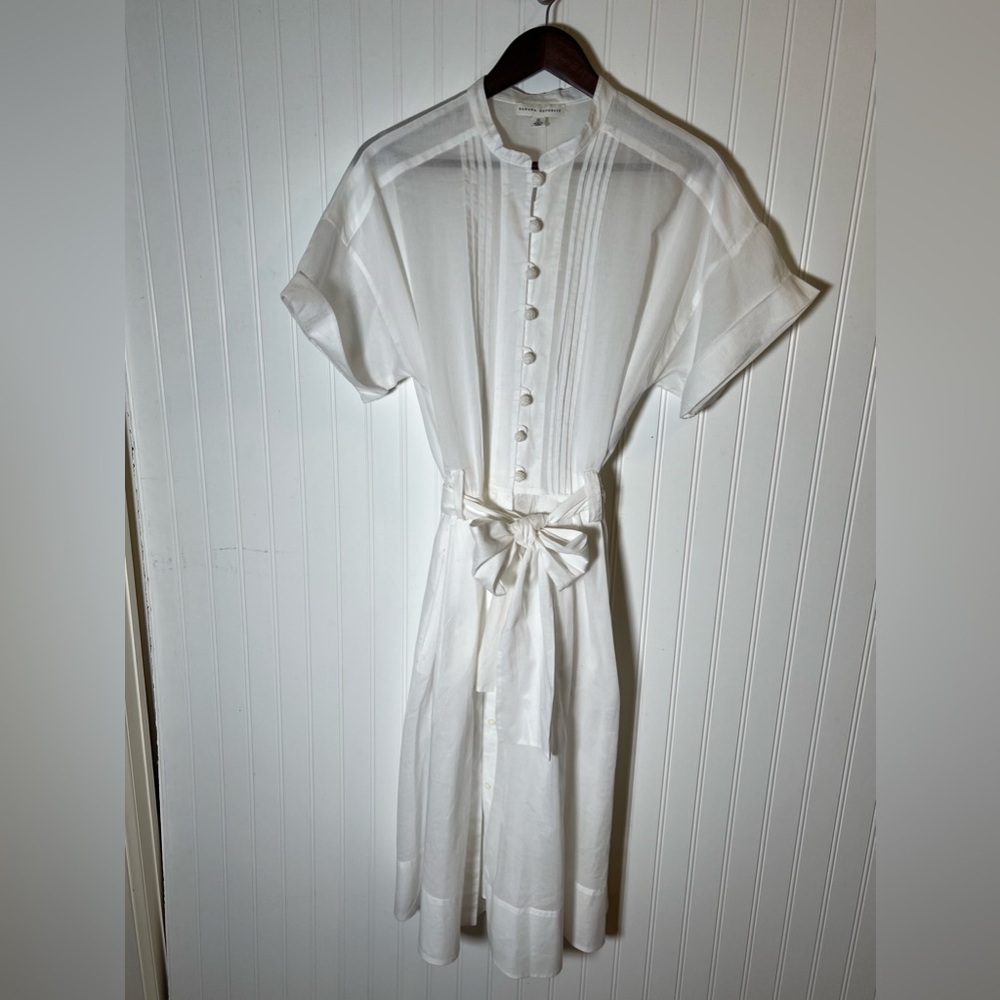 Banana Republic 100% cotton Romantic Dress White Size 12 Shirtdress